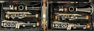 (2) PLASTIC CLARINETS WITH CASE