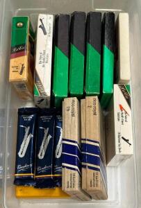 BIN OF BARITONE SAXOPHONE REEDS