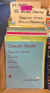 APPROX. (35) BOOKS OF FRENCH HORN SOLO, DUET AND QUARTET SHEET MUSIC