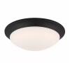 Stetson 11 in. 1-Light Satin Bronze Integrated LED Selectable CCT Ceiling Flush Mount with Frosted White Glass Diffuser