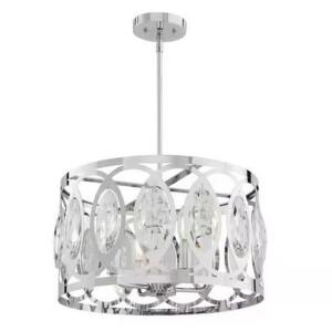 Westchester 4-Light Polished Chrome Round Drum Pendant Light