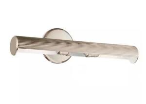 Midi 18 in. 2-Light Polished Nickel LED Hallway Indoor Wall Sconce Picture Light with Adjustable Arm