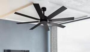 65 in. Indoor Outdoor Use Black Solid Wood Grain 8 Blade Propeller Ceiling Fan with Remote Control, 5-Speed Adjustable