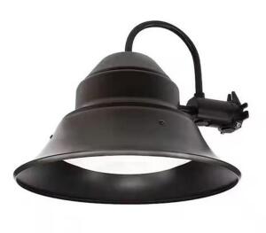 350-Watt Equivalent Integrated LED Bronze Dusk to Dawn Photocell Wall or Post Mount Outdoor Barn Area Light, 5000K