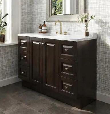 Northwood 49 in. W x 19 in. D x 38 in. H Single Sink Bath Vanity in Dusk with Silver Ash Engineered Solid Surface Top