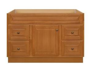 Hampton 48 in. W x 21 in. D x 33.5 in. H Bath Vanity Cabinet without Top in Oak