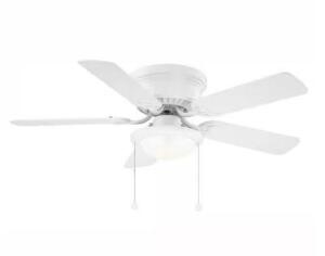 Hugger 44 in. LED Matte White Ceiling Fan