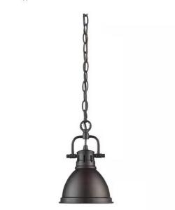 Duncan 1-Light Rubbed Bronze Mini Pendant with Rubbed Bronze Shade (Chain)