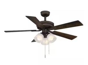 Sinclair II 44 in. Indoor Oil Rubbed Bronze LED Ceiling Fan with Light