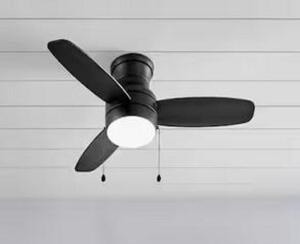 Ashby Park 44 in. White Color Changing Integrated LED Matte Black Ceiling Fan with Light Kit and 3 Reversible Blades