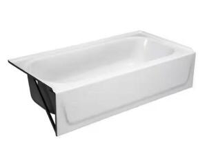 Aloha 60 in. x 30 in. Soaking Bathtub with Left Drain in White