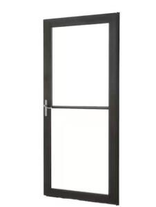 3000 Series 36 in. x 80 in. Black Left-Hand Retractable Aluminum Storm Door with Nickel Hardware