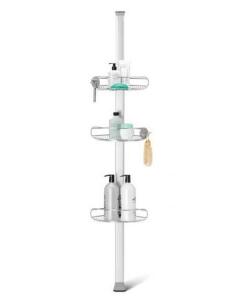 5 ft. to 8 ft. Tension Shower Caddy, Stainless Steel and Anodized Aluminum