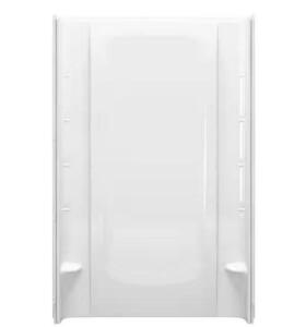 STORE+ 48 in. W x 72.6 in. H 1 -Piece Direct-to-stud Back Shower Wall in White