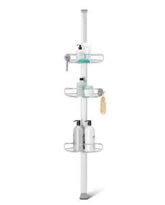 5 ft. to 8 ft. Tension Shower Caddy, Stainless Steel and Anodized Aluminum