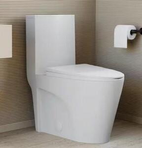 St. Tropez 1-Piece 1.1 GPF/1.6 GPF Dual Flush Elongated Toilet in Matte White Seat Included