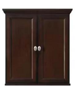 Teagen 25 in. W x 7.5 in. D x 28 in. H Bathroom Storage Wall Cabinet in Dark Espresso