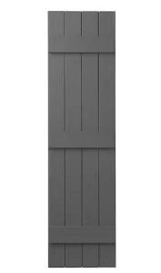 (2) -15 in. x 59 in. Polypropylene 4-Board Closed Board and Batten Shutters Pair in Gray