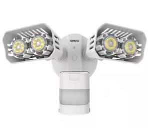 18-Watt White Motion Activated Outdoor Integrated LED Flood Light