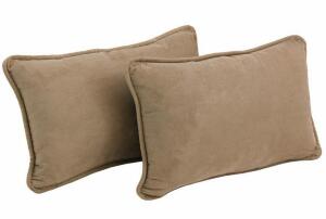 Ashley Rectangular Microsuede Back Support Throw Pillows in Chocolate (Set of 2)