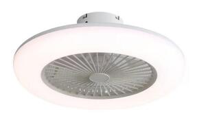 22in White Integrated LED Flush Mount Fandelier Ceiling Fan with Adjustable Light, Remote, 7 Blade