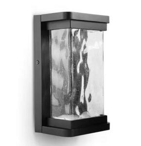 1-Light Black Integrated LED Outdoor Sconce Wall Light with Dusk to Dawn