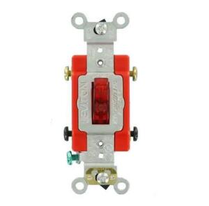 20 Amp Industrial Grade Heavy Duty Double-Pole Pilot Light Toggle Switch, Red