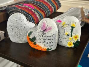 (3) - PC. PAINTED ROCK DECOR