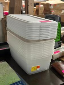 (10) - PLASTIC CONTAINERS WITH LIDS