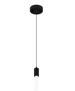 Bellingham 8-Watt Matte Black Integrated LED Mini Pendant with Acrylic Shade