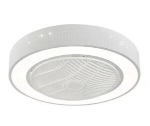 22 in. Modern LED Indoor White Flush Mount Circular Ceiling Fan with Light with Remote Control