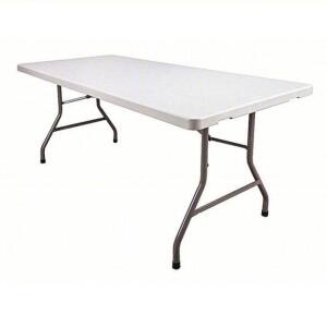 DESCRIPTION: (1) FOLDING TABLE BRAND/MODEL: PRODUCT NUMBER #4GE26 INFORMATION: WHITE TABLETOP, RECTANGLE TABLE SHAPE SIZE: 29" X 72" X 30" RETAIL$: $2