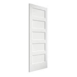 DESCRIPTION: (1) DOOR, 5 PANEL FLAT SHAKER BRAND/MODEL: EIGHTDOORS INFORMATION: WHITE FINISHED, IMAGES ARE FOR ILLUSTRATION PURPOSES ONLY AND MAY NOT