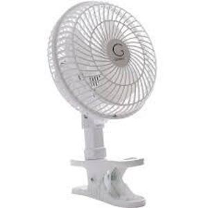 DESCRIPTION: (1) HIGH EFFICIENCY CLIP ON FAN BRAND/MODEL: GENESIS INFORMATION: WHITE, FULLY ADJUSTABLE RETAIL$: $29.99 EA QTY: 1