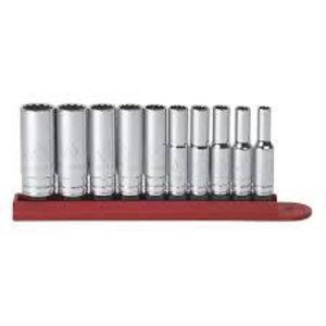 DESCRIPTION: (2) SETS OF (10) DEEP SOCKET SETS BRAND/MODEL: GEARWRENCH #80309D INFORMATION: SAE SIZE: 1/4" RETAIL$: $33.99 EA QTY: 2