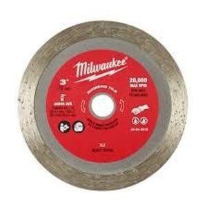 DESCRIPTION: (3) DIAMOND TILE BLADE BRAND/MODEL: MILWAUKEE #49-94-3010 SIZE: 3" RETAIL$: $13.29 EA QTY: 3