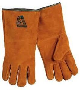 DESCRIPTION: (1) PAIR OF WELDING GLOVES BRAND/MODEL: STEINER #2119C-X INFORMATION: ORANGE, KEVLAR THREAD SIZE: X-LARGE RETAIL$: $19.00 EA QTY: 1