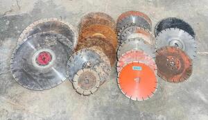 VARIOUS SIZE CONCRETE CUTTING SAW BLADES AS SHOWN