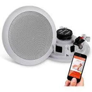 DESCRIPTION: (1) DUAL BLUETOOTH CEILING / WALL SPEAKERS BRAND/MODEL: PYLE #PDICBT652RD INFORMATION: WHITE, 2 WAY SIZE: 6.5" RETAIL$: $29.95 EA QTY: 1