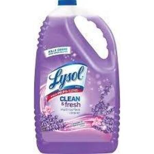 DESCRIPTION: (2) MULTI-SURFACE CLEANER BRAND/MODEL: LYSOL CLEAN AND FRESH INFORMATION: LAVENDER AND ORCHID ESSENCE SIZE: 1 GALLON RETAIL$: $16.92 EA Q