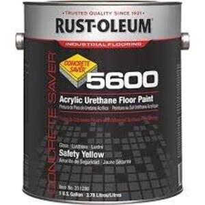 DESCRIPTION: (1) ACRYLIC URETHANE FLOOR PAINT BRAND/MODEL: RUST-OLEUM #5600 INFORMATION: YELLOW SIZE: 1 GALLON RETAIL$: $86.10 EA QTY: 1