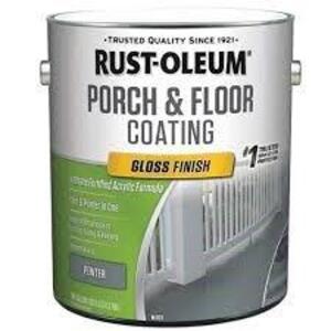 DESCRIPTION: (1) PORCH AND FLOOR COATING BRAND/MODEL: RUST-OLEUM INFORMATION: GRAY SIZE: 1 GALLON RETAIL$: $68.03 EA QTY: 1