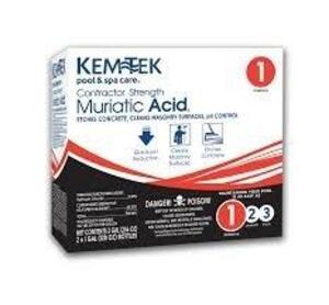 DESCRIPTION: (1) MURIATIC ACID BRAND/MODEL: KEMTEK POOL AND SPA RETAIL$: $20.00 EA QTY: 1