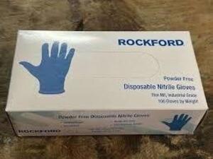 DESCRIPTION: (4) PACKS OF (100) POWDER FREE DISPOSABLE NITRILE GLOVES BRAND/MODEL: ROCKFORD #11426830 SIZE: SMALL RETAIL$: $15.00 EA QTY: 4