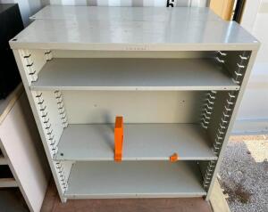 (2) METAL BOOK CASES