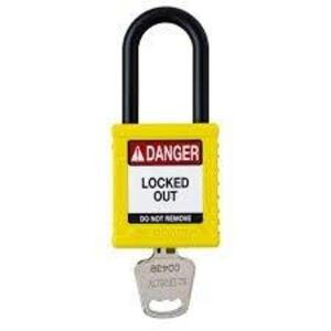 DESCRIPTION: (1) CASE OF (10) LOCKOUT LOCKS BRAND/MODEL: BRADY INFORMATION: YELLOW SIZE: 1/4X1-1/2 X 3 RETAIL$: $60.00 EA QTY: 1