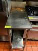 DESCRIPTION 27" X 12" STAINLESS TABLE W/ 4" BACK SPLASH SIZE 27" X 12" LOCATION KITCHEN QTY 1 - 2