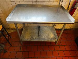 48" X 30" STAINLESS TABLE W/ 1" SIDE AND BACK SPLASHES