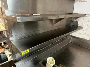 DESCRIPTION (2) 60" X 12" STAINLESS WALL SHELVES SIZE 60" X 12" THIS LOT IS: SOLD BY THE PIECE LOCATION KITCHEN QTY 2