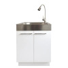 ALL-IN-ONE STAINLESS STEEL LAUNDRY SINK AND WHITE 2-DOOR CABINET